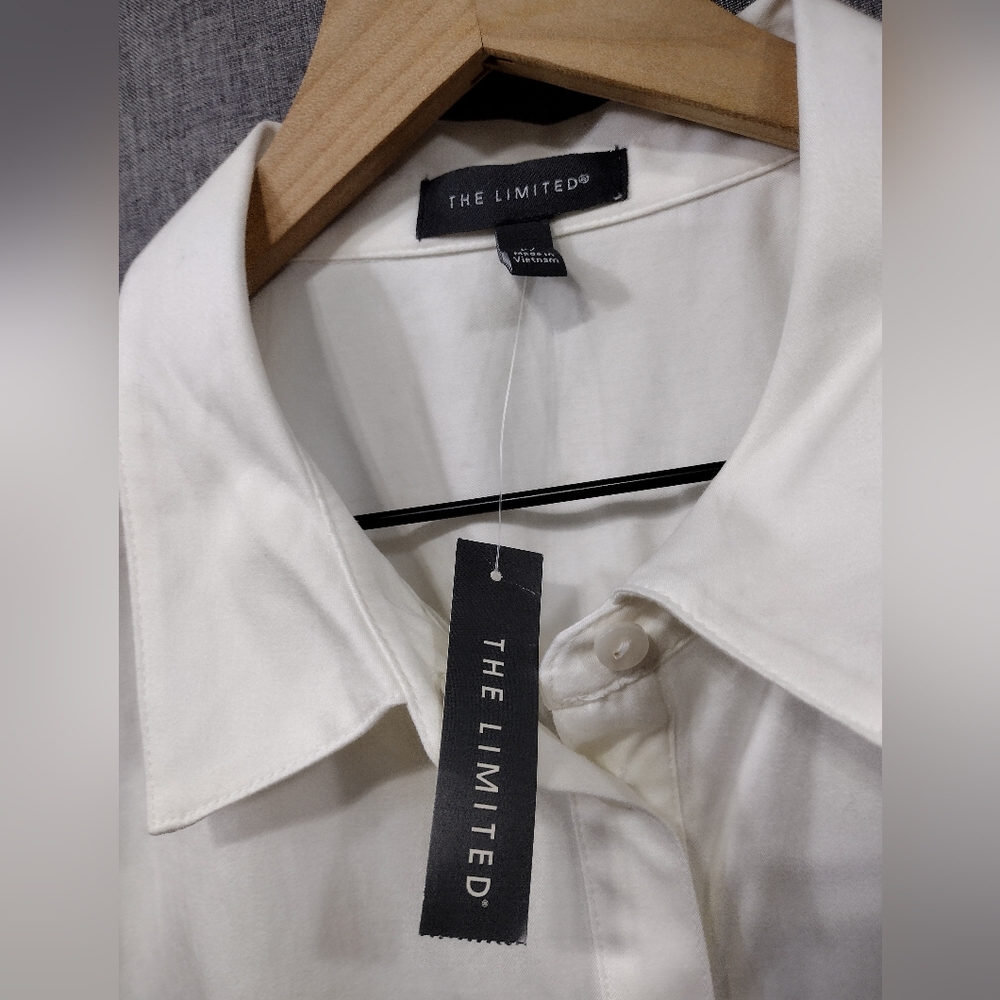 NWT The Limited Button Shirt Women's 1X White Office Career Business Minimalist - Picture 7 of 9